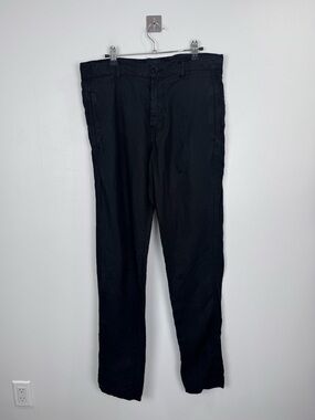 Aspesi Men Black Linen Pant Size Small